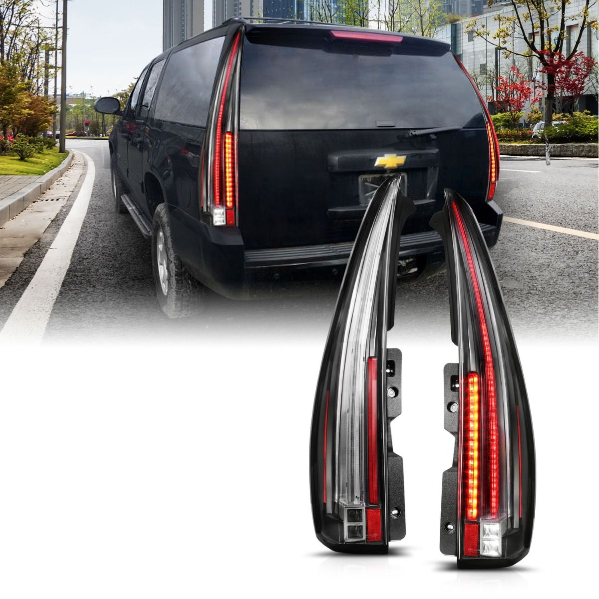 2007-2014 CHEVY TAHOE/SUBURBAN/ YUKON LED TAIL LIGHTS (LONG VERSION)