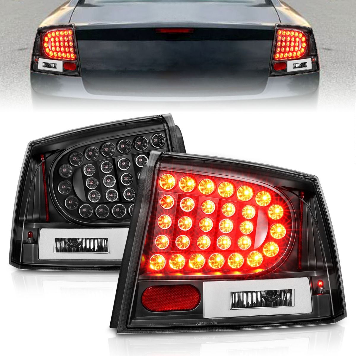 2006-2010 DODGE CHARGER LED TAIL LIGHTS BLACK