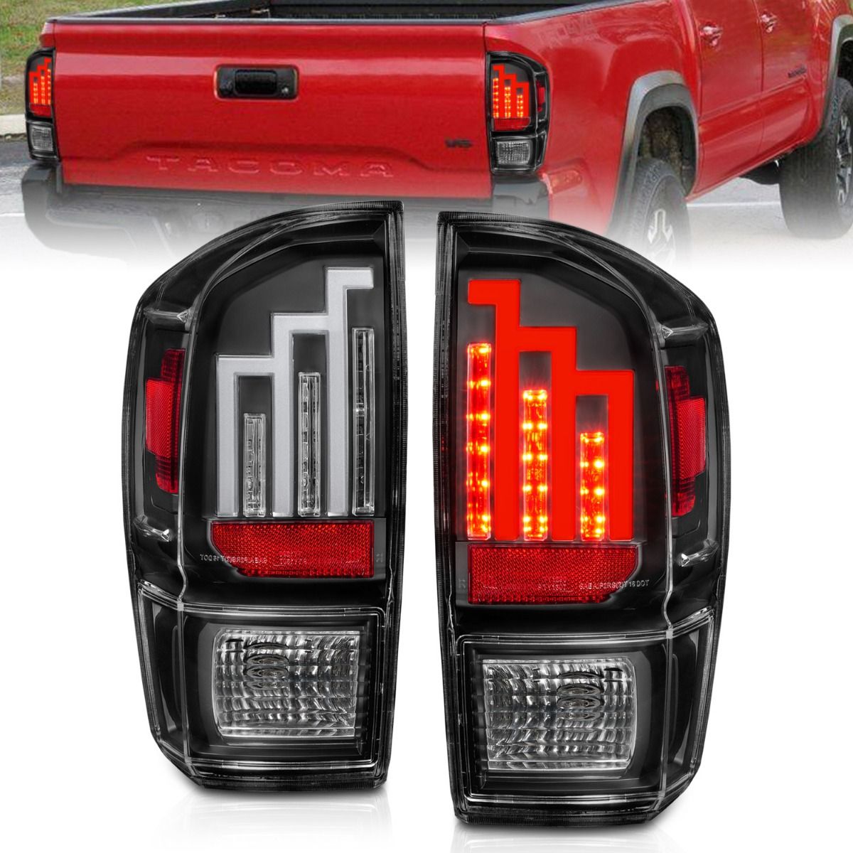 2016-2022 TOYOTA TACOMA LED TAIL LIGHTS WITH BLACK HOUSING