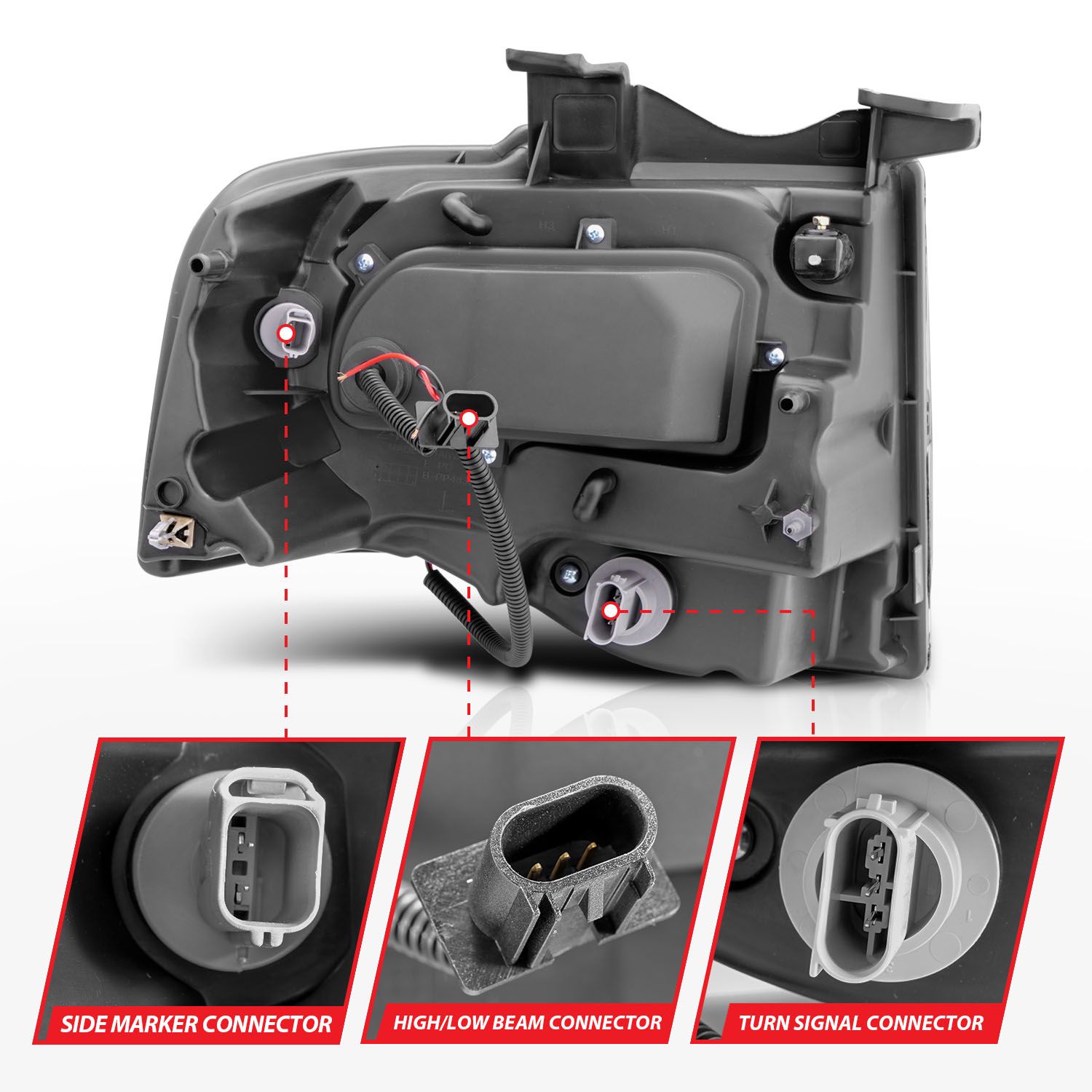 2007-2014 FORD EXPEDITION PROJECTOR HALO HEADLIGHTS BLACK W/ RX HALO