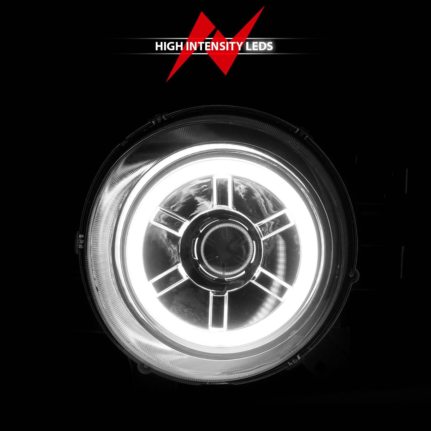 2007-2014 TOYOTA FJ CRUISER PROJECTOR HALO HEADLIGHTS CHROME W/ RX HALO