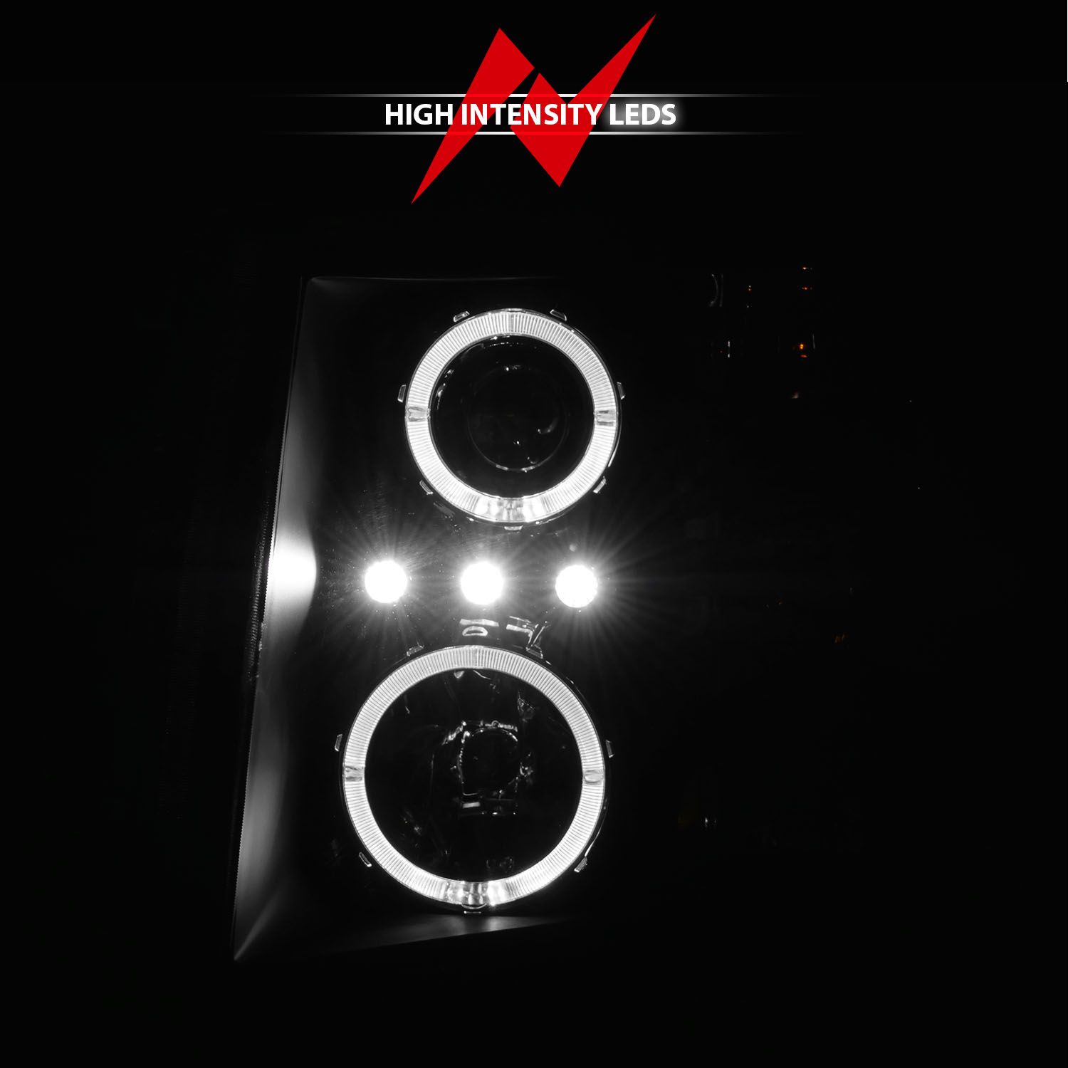 2007-2013 CHEVY SILVERADO 1500 / 2500HD/3500HD PROJECTOR HALO HEADLIGHTS BLACK CLEAR