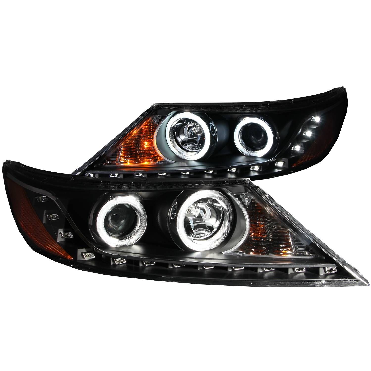 2011-2013 KIA SORENTO PROJECTOR HEADLIGHTS BLACK W/ RX HALO