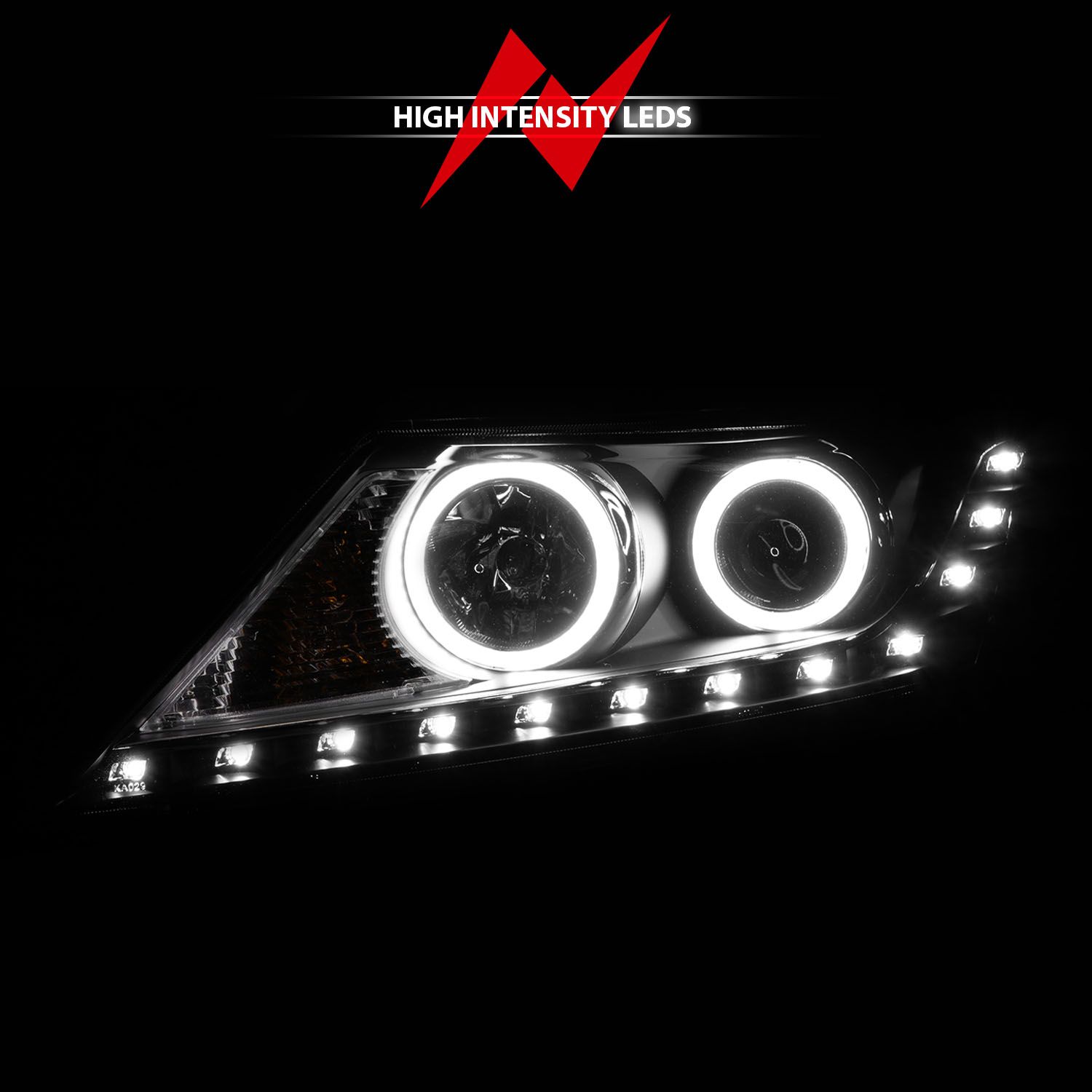 2011-2013 KIA SORENTO PROJECTOR HEADLIGHTS BLACK W/ RX HALO