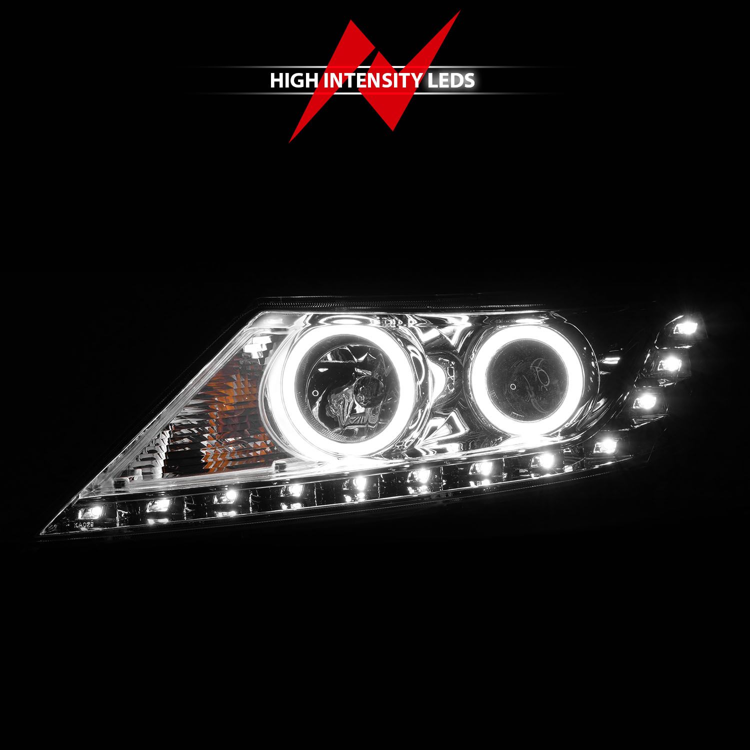 2011-2013 KIA SORENTO PROJECTOR HEADLIGHTS CHROME W/ RX HALO
