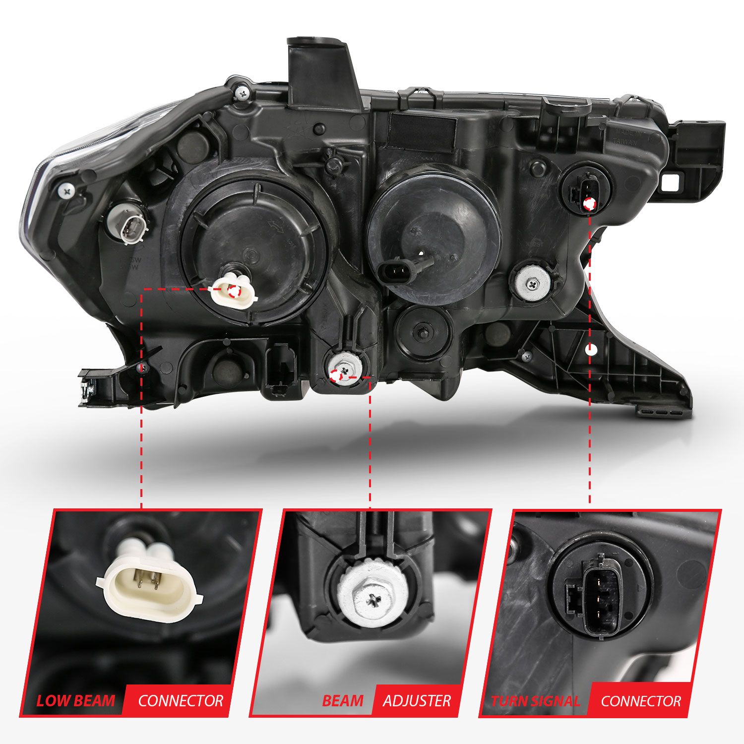 2016-2020 TOYOTA TACOMA PROJECTOR PLANK STYLE SWITCHBACK HEADLIGHTS BLACK AMBER (FOR HALOGEN DRL)