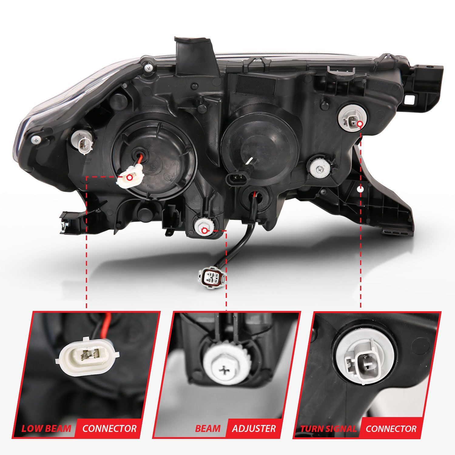 2016-2019 TOYOTA TACOMA PROJECTOR PLANK STYLE SWITCHBACK HEADLIGHTS BLACK AMBER (FOR LED DRL)