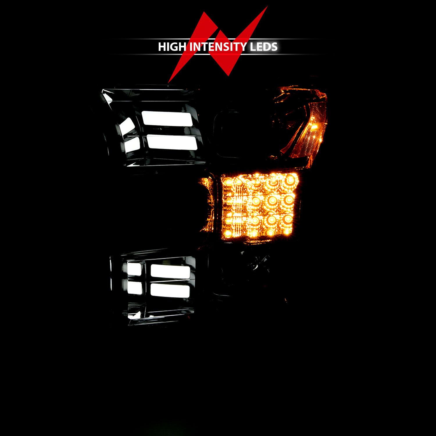 2015-2017 FORD F-150 PROJECTOR LED LIGHT BAR STYLE HEADLIGHTS CHROME (SEQUENTIAL SIGNAL) (FOR HALOGEN ONLY)