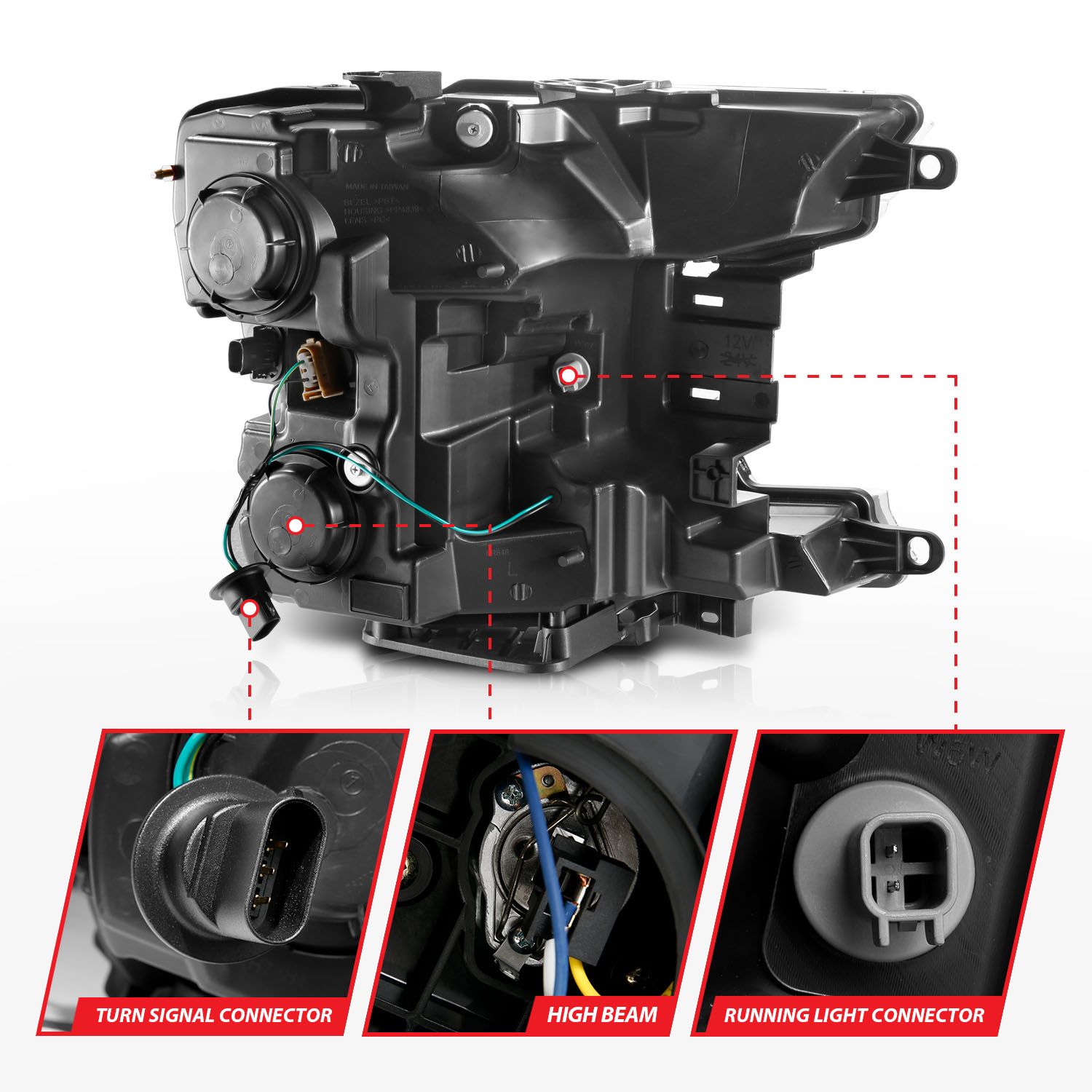 2018-2020 FORD F-150 PROJECTOR LED PLANK STYLE HEADLIGHTS BLACK