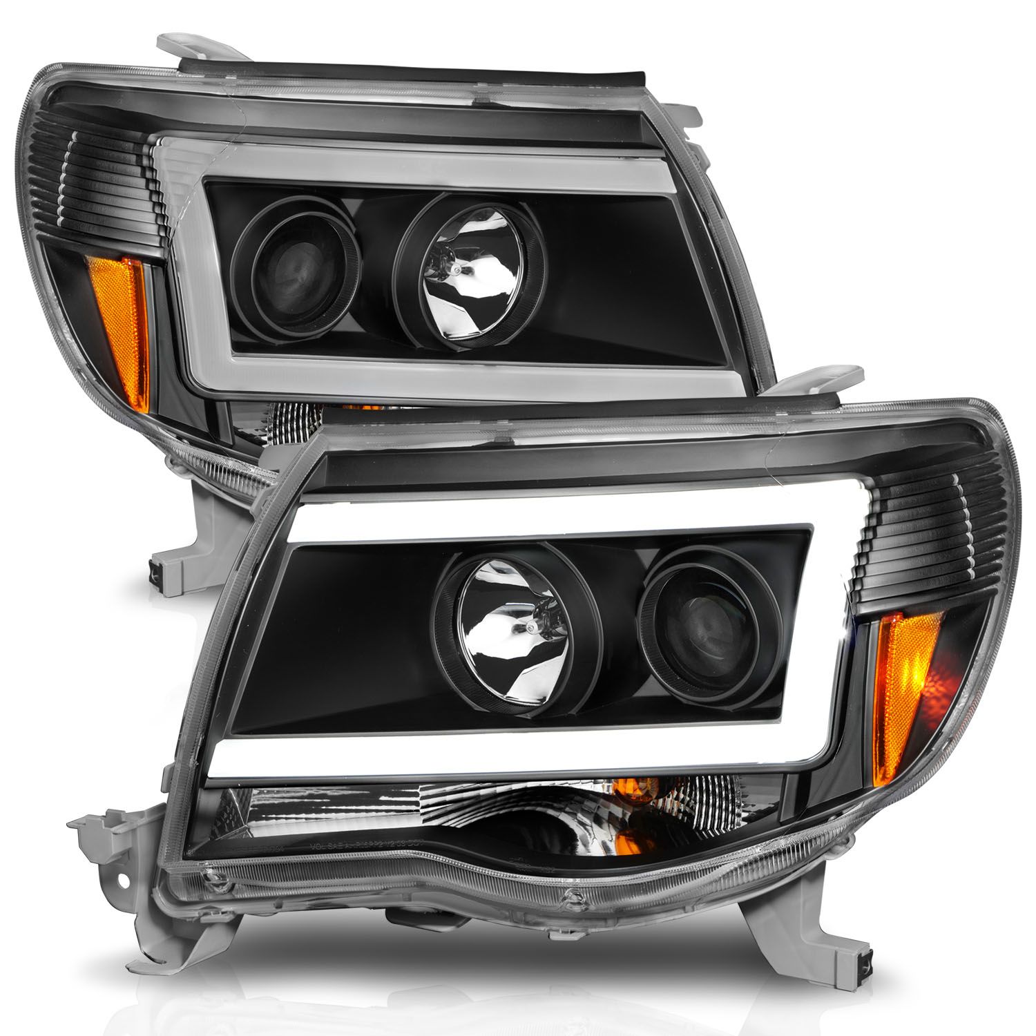 2005-2011 TOYOTA TACOMA BLACK PLANK STYLE PROJECTOR HEADLIGHTS