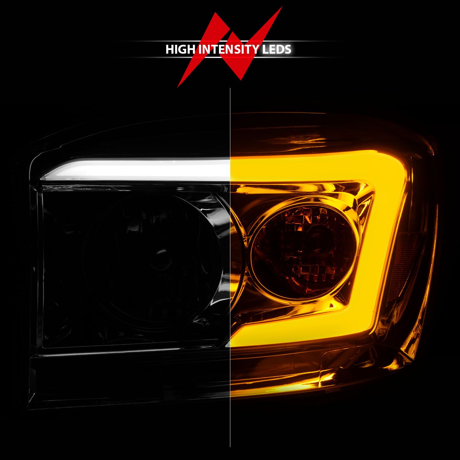 2006-2008 Dodge RAM 1500/2500/3500 SWITCHBACK CRYSTAL HEADLIGHT W/ C LIGHT BAR CHROME CLEAR