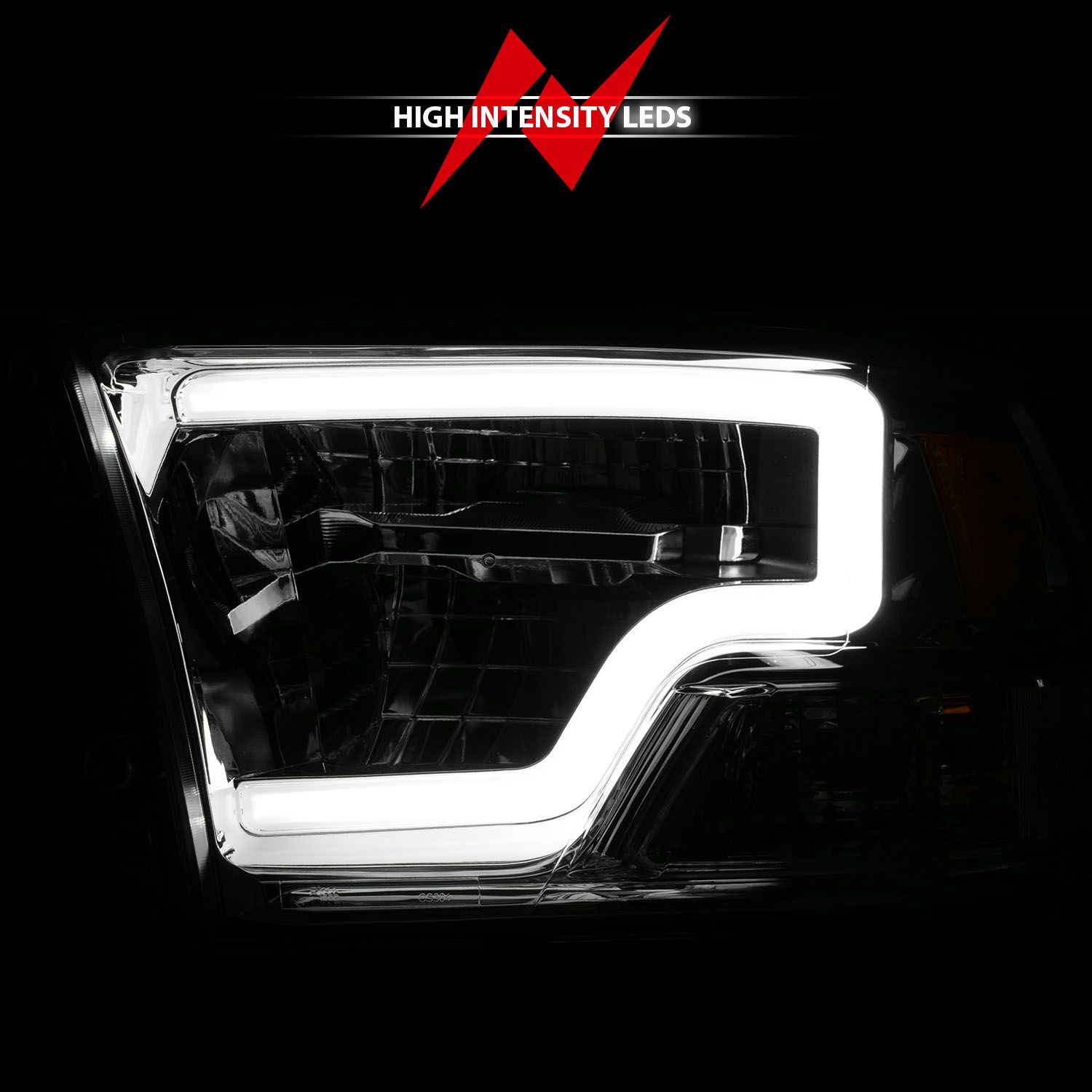 2009-2020 DODGE RAM 1500 / 2010-2018 2500/3500 FULL LED HEADLIGHTS W/ C LIGHT BAR CHROME (FOR NON-PROJECTOR MODELS)