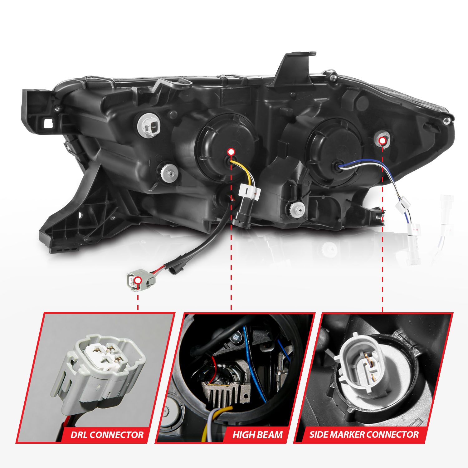 2016-2022 TOYOTA TACOMA BLACK FULL LED PROJECTOR PLANK STYLE HEADLIGHTS W/ INITIATION FEATURE & SEQUENTIAL (FOR LED DRL)