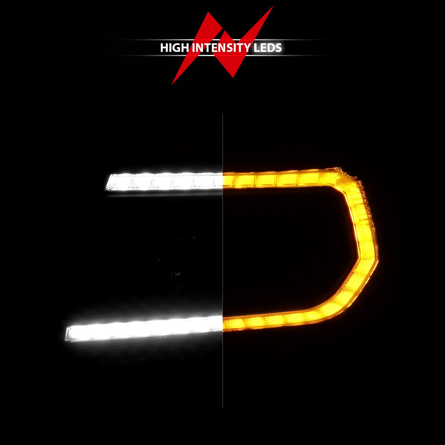 2005-2011 TOYOTA TACOMA PROJECTOR LED SWITCHBACK PLANK STYLE HEADLIGHTS W/ SEQUENTIAL SIGNAL BLACK