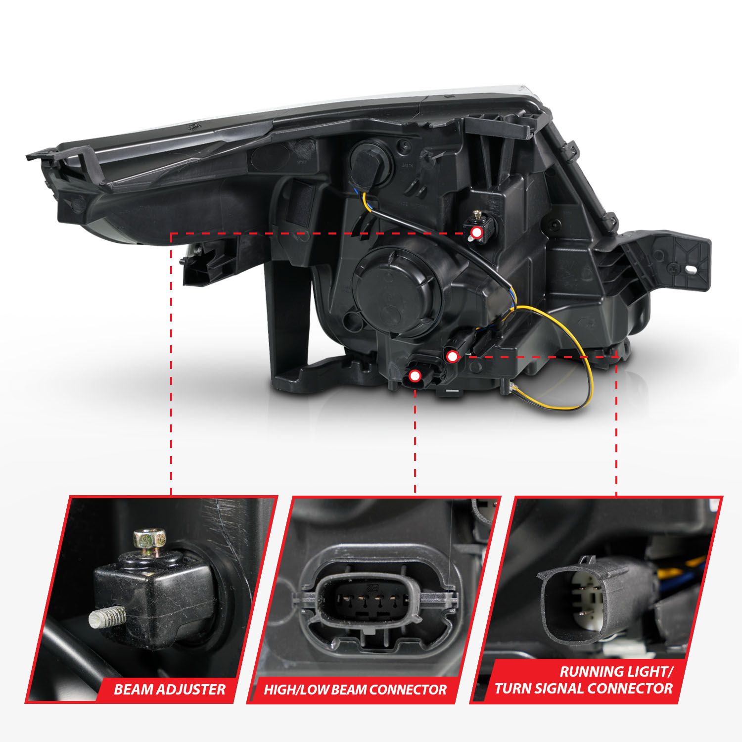 2011-2015 FORD EXPLORER PROJECTOR PLANK STYLE HEADLIGHTS BLACK W/ LED SIGNAL LIGHT (13-15 BASE, XLT, LIMITED)