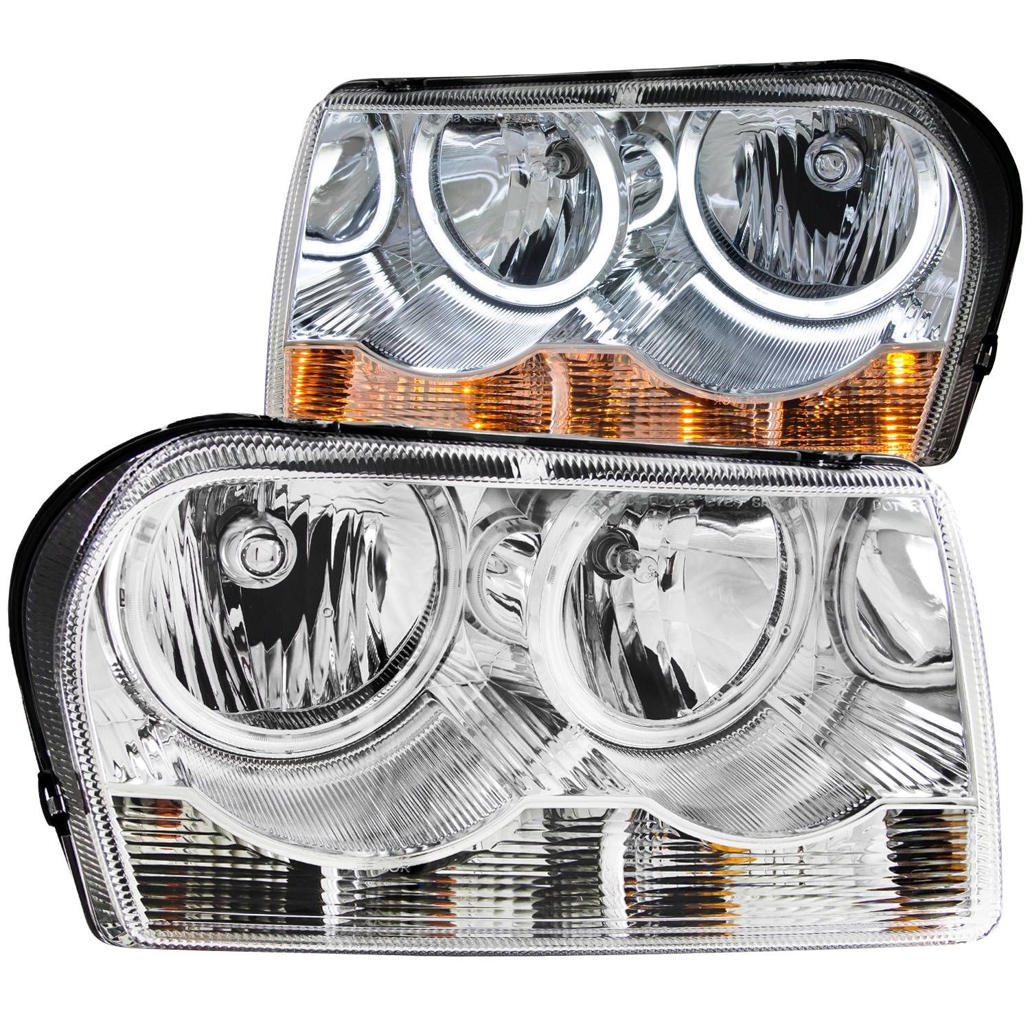 2005-2010 CHRYSLER 300 CRYSTAL HEADLIGHTS CHROME W/ RX HALO