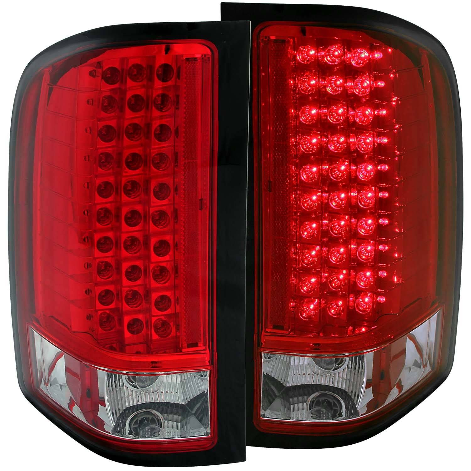 2007-2013 CHEVY SILVERADO 1500/ 2500HD/3500HD LED TAIL LIGHTS RED/CLEAR