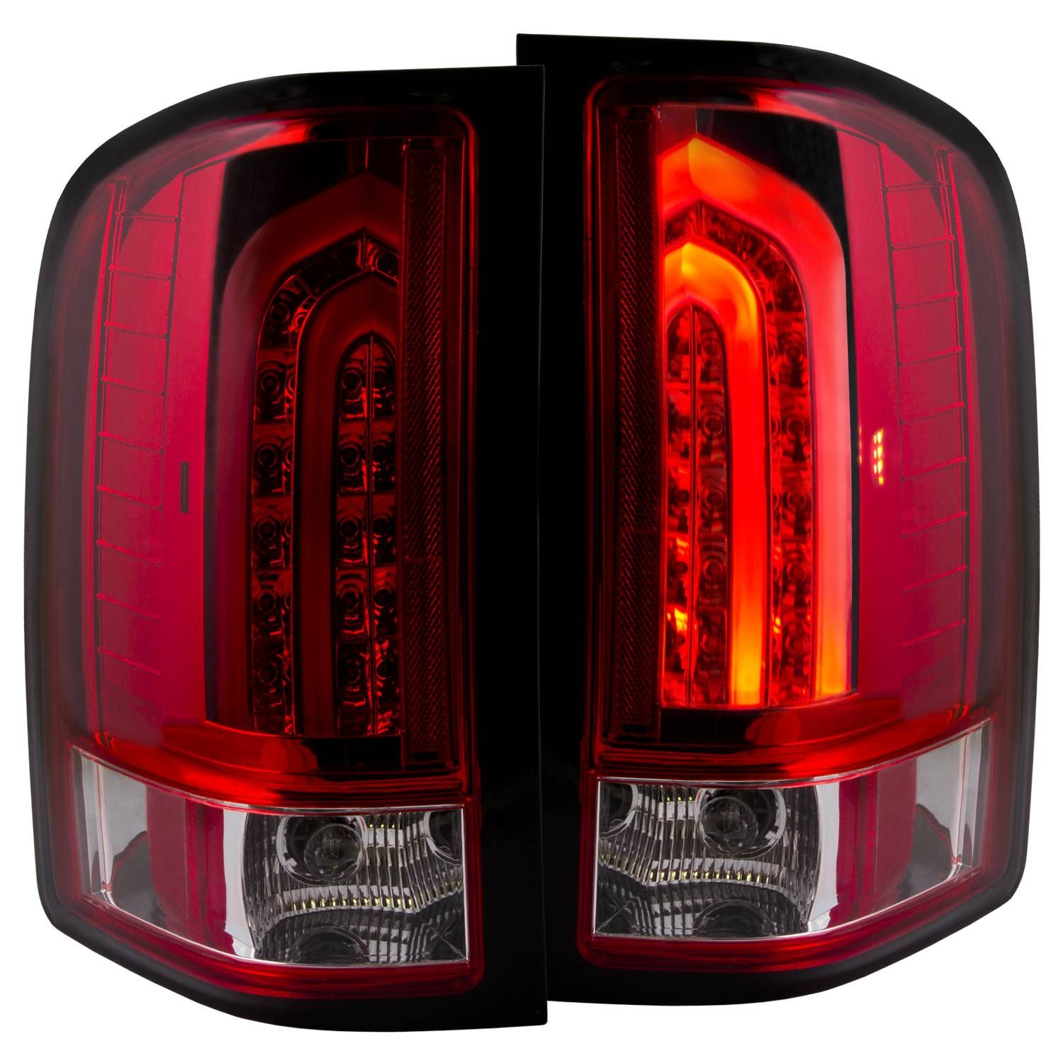 2007-2013 CHEVY SILVERADO 1500 /2500HD/3500HD LED TAIL LIGHTS RED/CLEAR G2