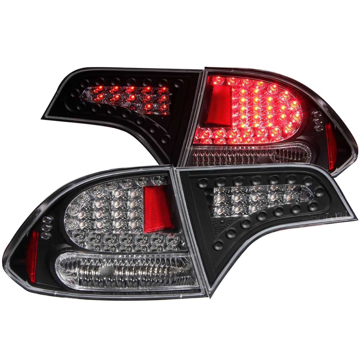 2006-2011 HONDA CIVIC 4DR LED TAIL LIGHTS BLACK 2PC