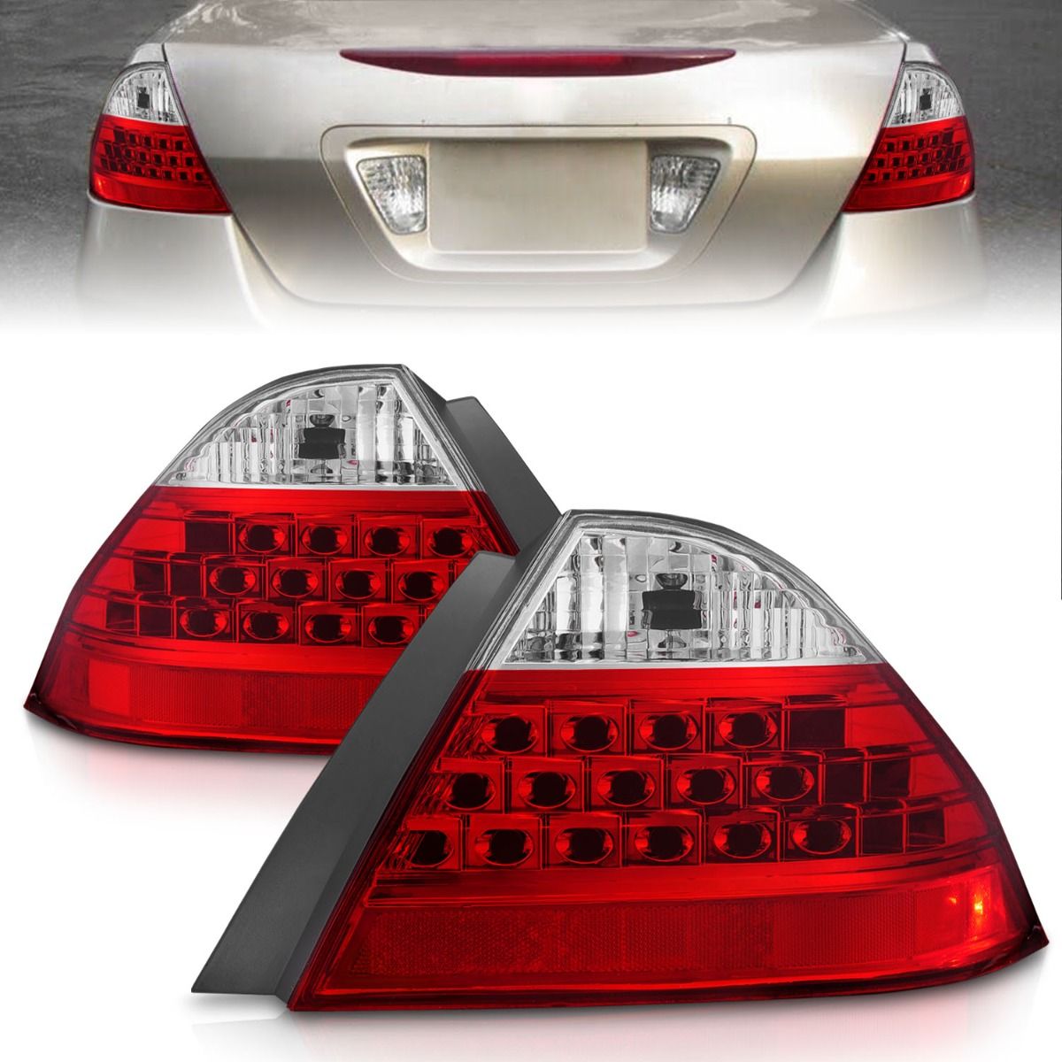 2006-2007 HONDA ACCORD 4DR TAIL LIGHTS RED/CLEAR