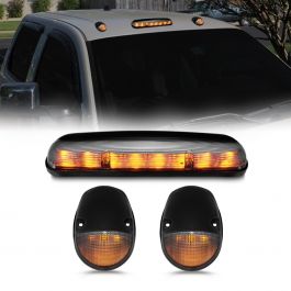 CHEVY SILVERADO / GMC SIERRA CLASSIC 02-07 LED AMBER CAB LIGHTS CHROME  SMOKE LENS 3PC