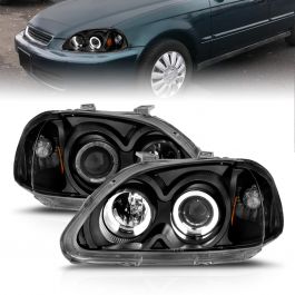 HONDA CIVIC 96-98 PROJECTOR HALO HEADLIGHTS BLACK