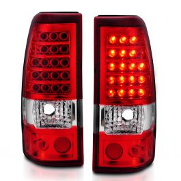 CHEVY SILVERADO 03-06 1500/2500/3500 / 07 SILVERADO CLASSIC LED TAIL LIGHTS  CHROME RED/CLEAR LENS (SINGLE REAR WHEEL)