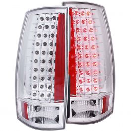 CHEVY TAHOE/SUBURBAN / GMC YUKON/XL/DENALI 07-14 LED TAIL LIGHTS CHROME  CLEAR LENS G4