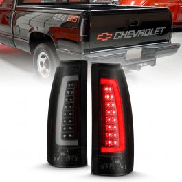 Smoke Set For 94-98 Chevy C/K 1500 2500 3500 Suburban Tahoe Pickup Headlights+LED Bumper+LED Tail lights 