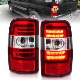 CHEVY TAHOE/SUBURBAN / GMC YUKON/XL/DENALI 00-06 LED TAIL LIGHTS CHROME  RED/CLEAR LENS