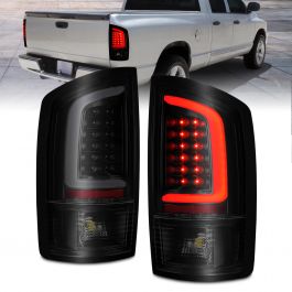 DODGE RAM 1500 02-06 / RAM 2500/3500 03-06 LED C BAR TAIL LIGHTS BLACK  SMOKE LENS