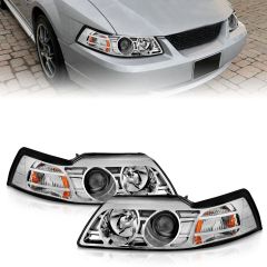 FORD MUSTANG 99-04 PROJECTOR HEADLIGHTS CHROME