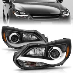 FORD FOCUS 12-14 PROJECTOR PLANK STYLE HEADLIGHTS BLACK (NOT FOR FACTORY HID SYSTEM)