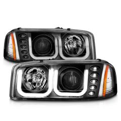 ANZO USA | Don't Get Left in The Dark ~ FORD FOCUS ZX4 05-07 4DR PROJECTOR HEADLIGHTS  BLACK W/ RX HALO