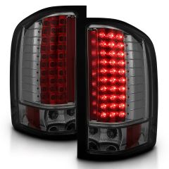 CHEVY SILVERADO 1500 07-13 / 2500HD/3500HD 07-14 LED TAIL LIGHTS CHROME SMOKE LENS