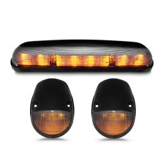 CHEVY SILVERADO / GMC SIERRA 02-07 LED AMBER CAB LIGHTS CHROME SMOKE LENS 3PC