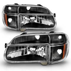 FORD EXPLORER 95-01 / MOUNTAINEER 97 CRYSTAL HEADLIGHTS BLACK W/ CORNER LIGHTS 2PC
