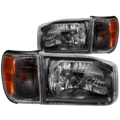 NISSAN PATHFINDER 99-04 CRYSTAL HEADLIGHTS BLACK W/ CORNER LIGHT 2PC