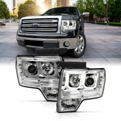 FORD F-150 13-14 PROJECTOR U BAR STYLE HEADLIGHT CHROME (FOR HID, NO HID KIT)