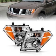 NISSAN FRONTIER 05-08 / PATHFINDER 05-07 HEADLIGHTS CHROME (OE TYPE REPLACEMENT)
