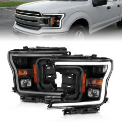 FORD F-150 18-20 PROJECTOR PLANK STYLE HEADLIGHTS BLACK