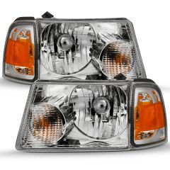 FORD RANGER 01-11 CRYSTAL HEADLIGHTS CHROME W/ CORNER LIGHTS (OE TYPE REPLACEMENT)