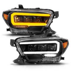 TOYOTA TACOMA 16-23 FULL LED PROJECTOR HEADLIGHTS BLACK W/ INITIATION & SEQUENTIAL (FOR HALOGEN VERSION WITH LED DRL)
