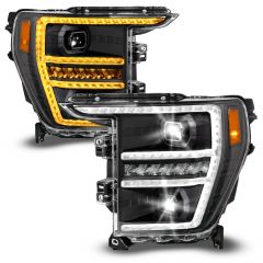 FORD F-150 21-23 FULL LED PLANK PROJECTOR HEADLIGHTS BLACK W/ INITIATION & SEQUENTIAL (FOR HALOGEN MODELS ONLY)