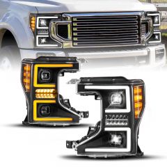 FORD F250/F350 SUPER DUTY 20-22 Z-SERIES FULL LED PROJECTOR HEADLIGHTS BLACK HOUSING W/ INITIATION & SEQUENTIAL (FACTORY HALOGEN MODEL ONLY)