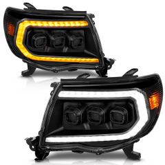 TOYOTA TACOMA 05-11 FULL LED PROJECTOR HEADLIGHTS BLACK W/ INITIATION FEATURE & SEQUENTIAL SIGNAL 