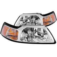 FORD MUSTANG 99-04 CRYSTAL HEADLIGHTS CHROME