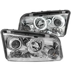 DODGE CHARGER 06-10 PROJECTOR HALO HEADLIGHTS CHROME (FOR HALOGEN MODELS ONLY)