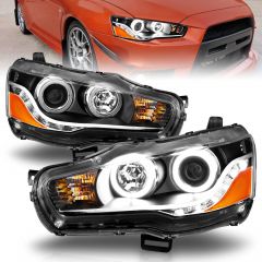 Anzo USA 221086 Mitsubishi Lancer Black Tail Light Assembly Sold in Pairs 