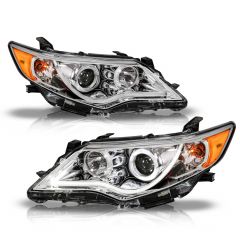 TOYOTA CAMRY 12-13 PROJECTOR PLANK STYLE HEADLIGHTS CHROME W/ HALO